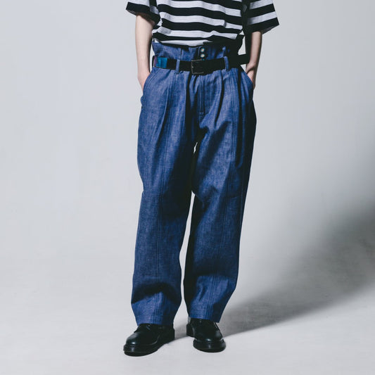 MUZE TURQUOISE LABEL - BONTAN DENIM SLACKS (INDIGO) ミューズ 2022年春夏コレクション ボンタン デニム スラックス