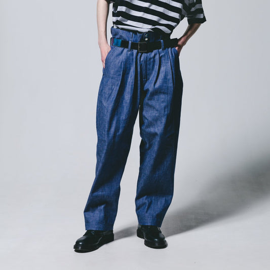 MUZE TURQUOISE LABEL - BONTAN DENIM SLACKS (INDIGO) ミューズ 2022年春夏コレクション ボンタン デニム スラックス