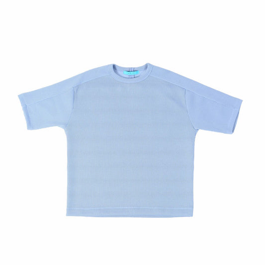 MUZE TURQUOISE LABEL - SWITCHING KNIT S/S TEE (BLUE)