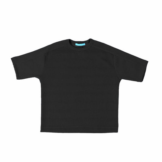 MUZE TURQUOISE LABEL - SWITCHING KNIT S/S TEE(BLACK)