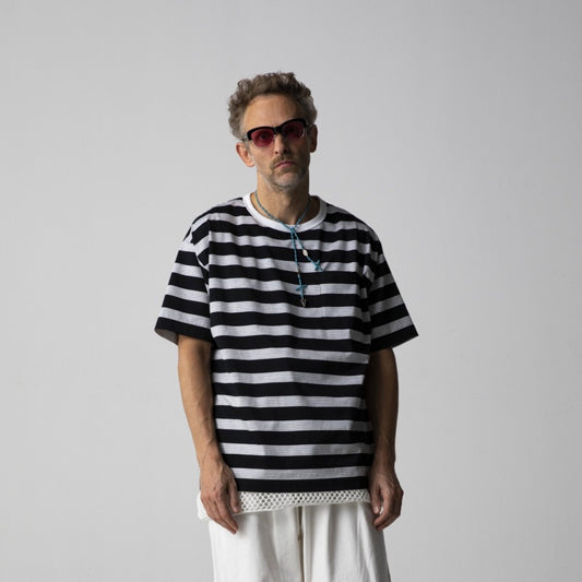 MUZE TURQUOISE LABEL - BORDER POCKET S/S TEE・BORDER-A (WHITE)