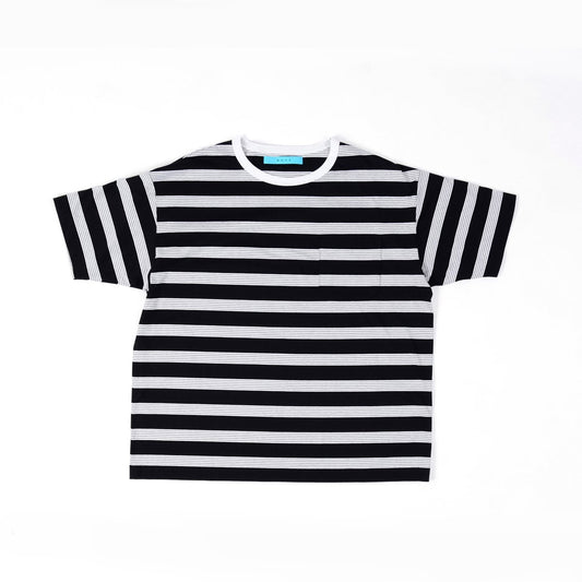 MUZE TURQUOISE LABEL - BORDER POCKET S/S TEE・BORDER-A (WHITE)