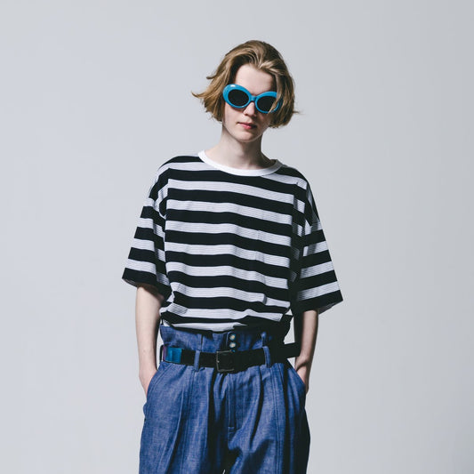 MUZE TURQUOISE LABEL - BORDER POCKET S/S TEE・BORDER-A (MOKU)