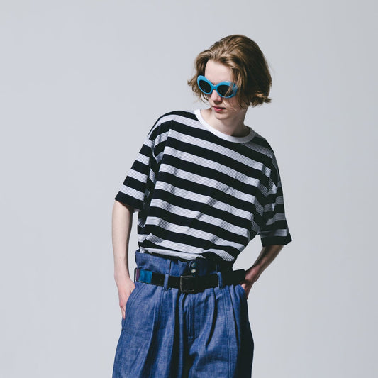 MUZE TURQUOISE LABEL - BORDER POCKET S/S TEE・BORDER-A (MOKU)