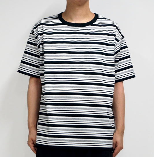 MUZE TURQUOISE LABEL - BORDER POCKET S/S TEE・BORDER-B (BLACK)