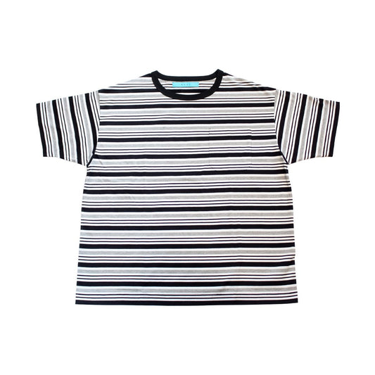 MUZE TURQUOISE LABEL - BORDER POCKET S/S TEE・BORDER-B (BLACK)