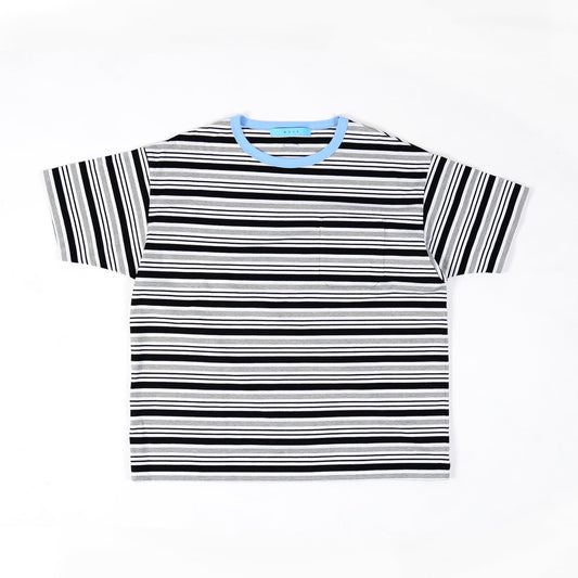 MUZE TURQUOISE LABEL - BORDER POCKET S/S TEE・BORDER-B (BLUE)
