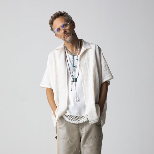 MUZE TURQUOISE LABEL - OPEN COLLAR RELAXED SHIRTS (WHITE)