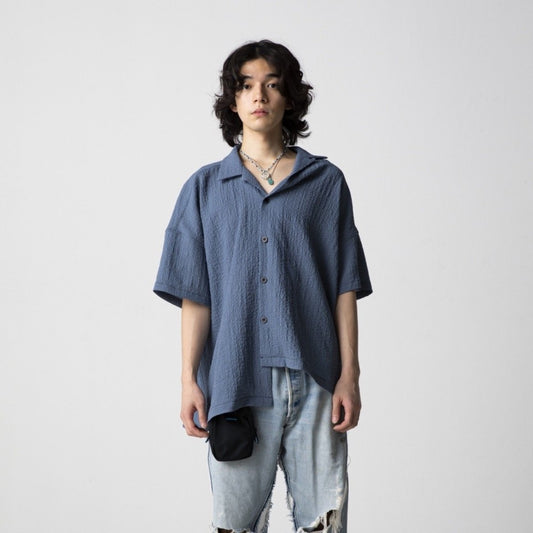 MUZE TURQUOISE LABEL - OPEN COLLAR RELAXED SHIRTS (GRAY)