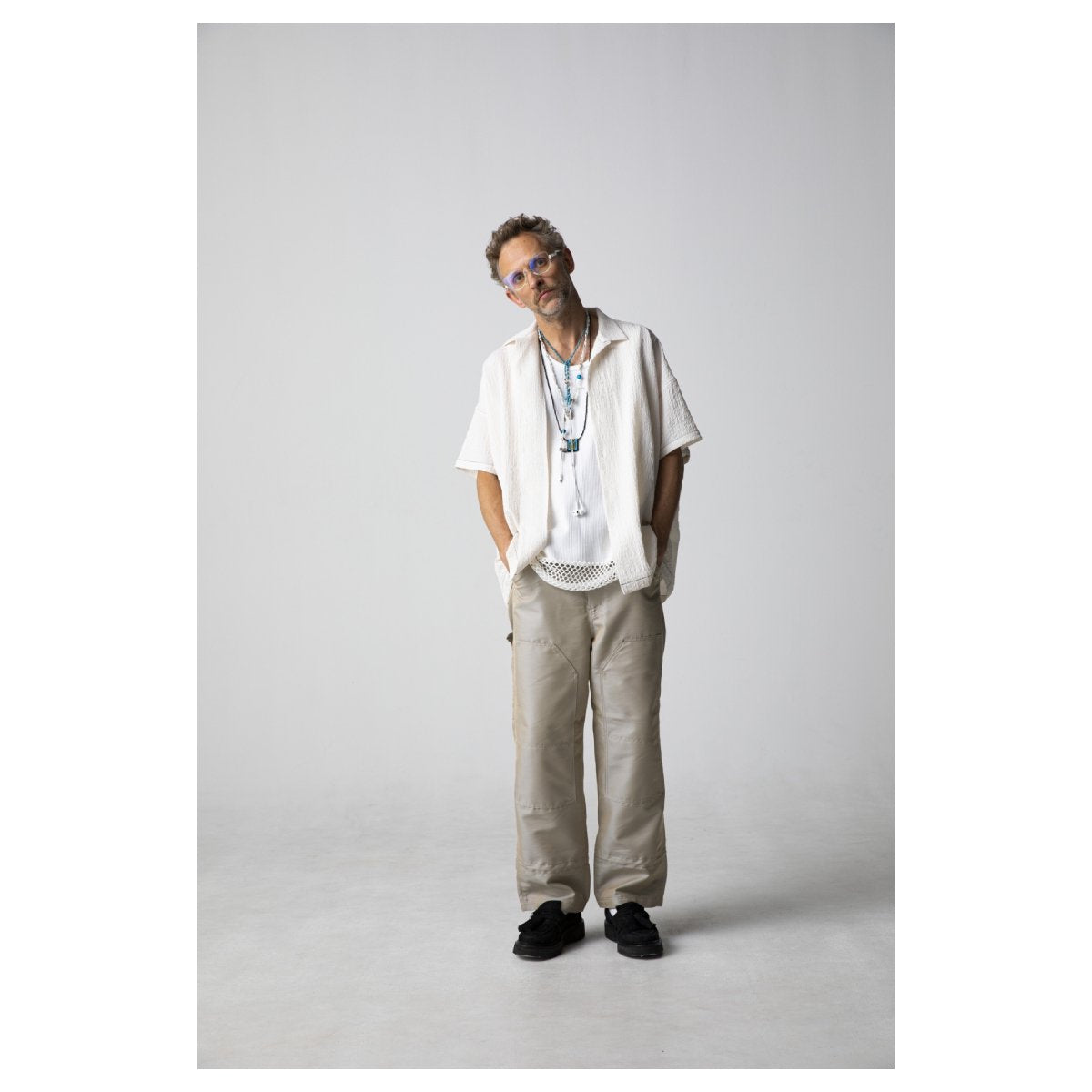 MUZE TURQUOISE LABEL - HEM MESH TANKTOP (WHITE)