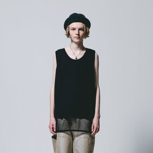 MUZE TURQUOISE LABEL - HEM MESH TANKTOP (BLACK)