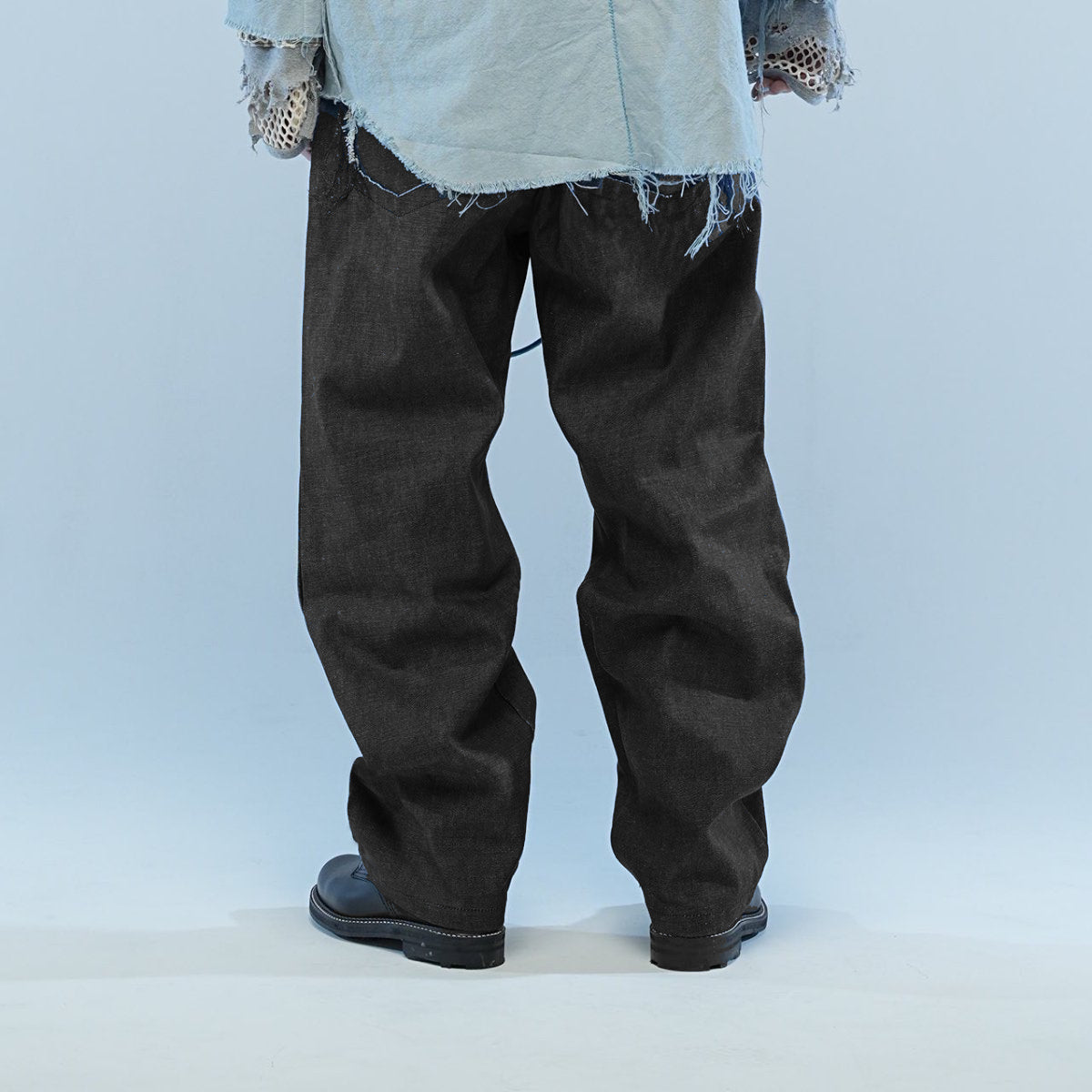 MUZE TURQUOISE LABEL - CIRCUIT WIDE DENIM TROUSERS(BLACK) ミューズ