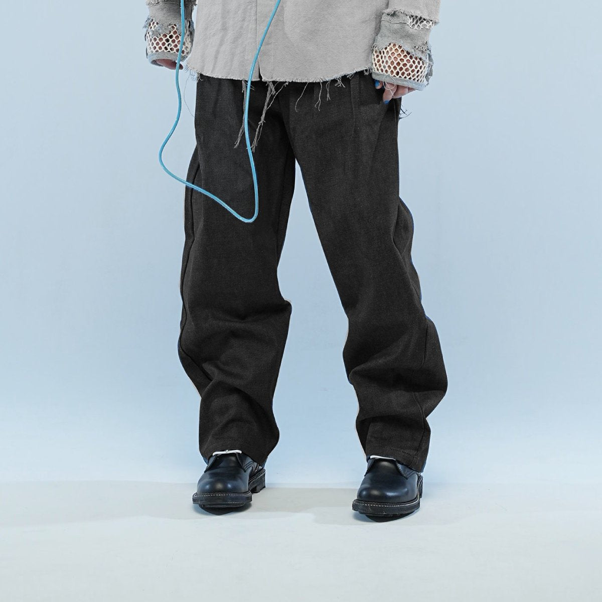MUZE TURQUOISE LABEL - CIRCUIT WIDE DENIM TROUSERS(BLACK) ミューズ  