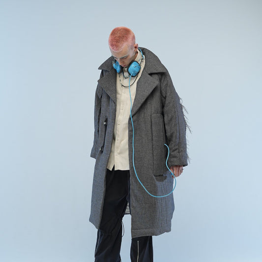 MUZE TURQUOISE LABEL - CIRCUIT RELAXED FIT TWEED CHESTER COAT(BLACK) ミューズ 2022年秋冬コレクション チェスターコート ブラック
