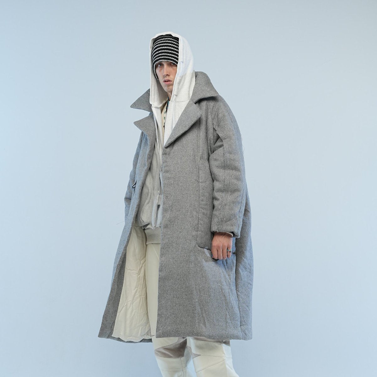 MUZE TURQUOISE LABEL - CIRCUIT RELAXED FIT TWEED CHESTER COAT(GRAY) ミューズ 2022年秋冬コレクション チェスターコート グレー