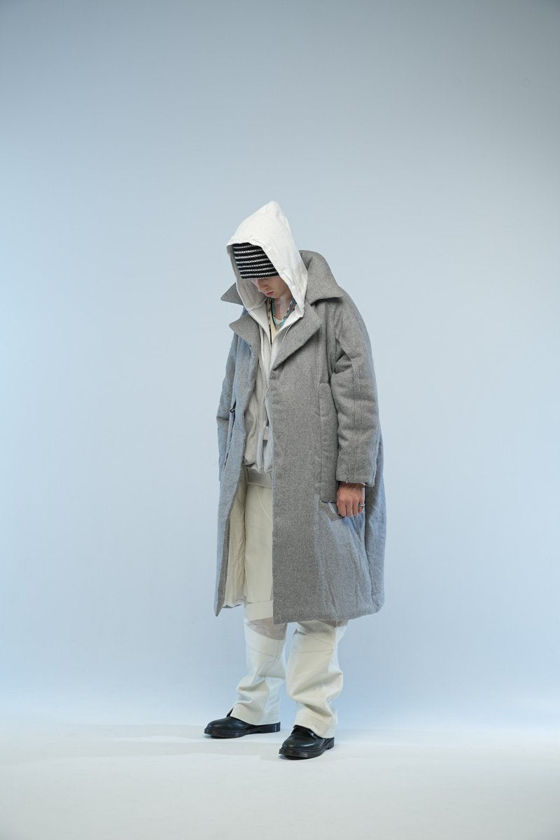 MUZE TURQUOISE LABEL - CIRCUIT RELAXED FIT TWEED CHESTER COAT(GRAY) ミューズ 2022年秋冬コレクション チェスターコート グレー