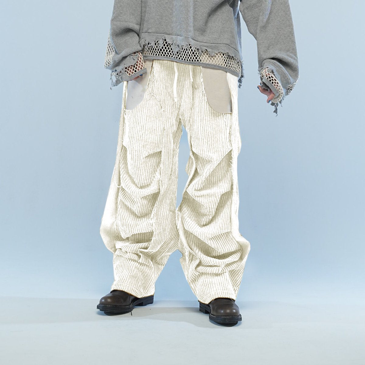 MUZE TURQUOISE LABEL - CIRCUIT CORDUROY 3D TROUSERS(OFF WHITE) ミューズ コーデュロイ トラウザーズ オフホワイト