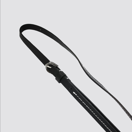 HIDAKA - LEATHER SHOULDER STRAP - NARROW (BLACK) ヒダカ レザーショルダーストラップ ナロウ ブラック