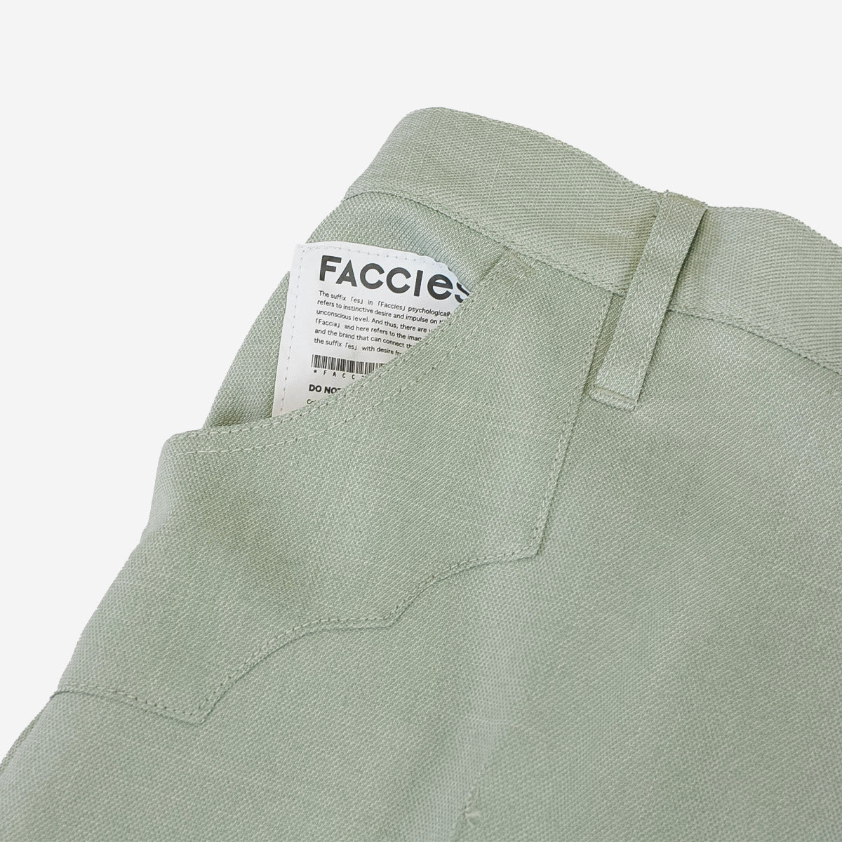 FACCIES - Wt Mix Dry Twill Wide Pt (S.GREEN) ファッチーズ ツイルワイドパンツ グリーン