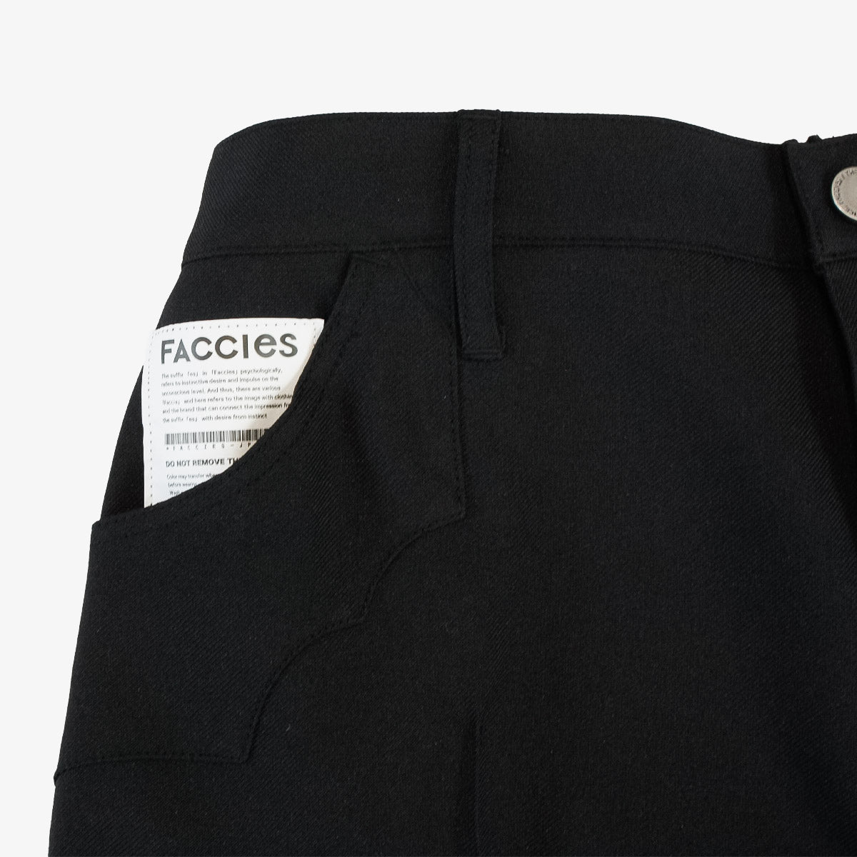 FACCIES - Wt Mix Dry Twill Wide Pt (BLACK) ファッチーズ ツイルワイドパンツ ブラック