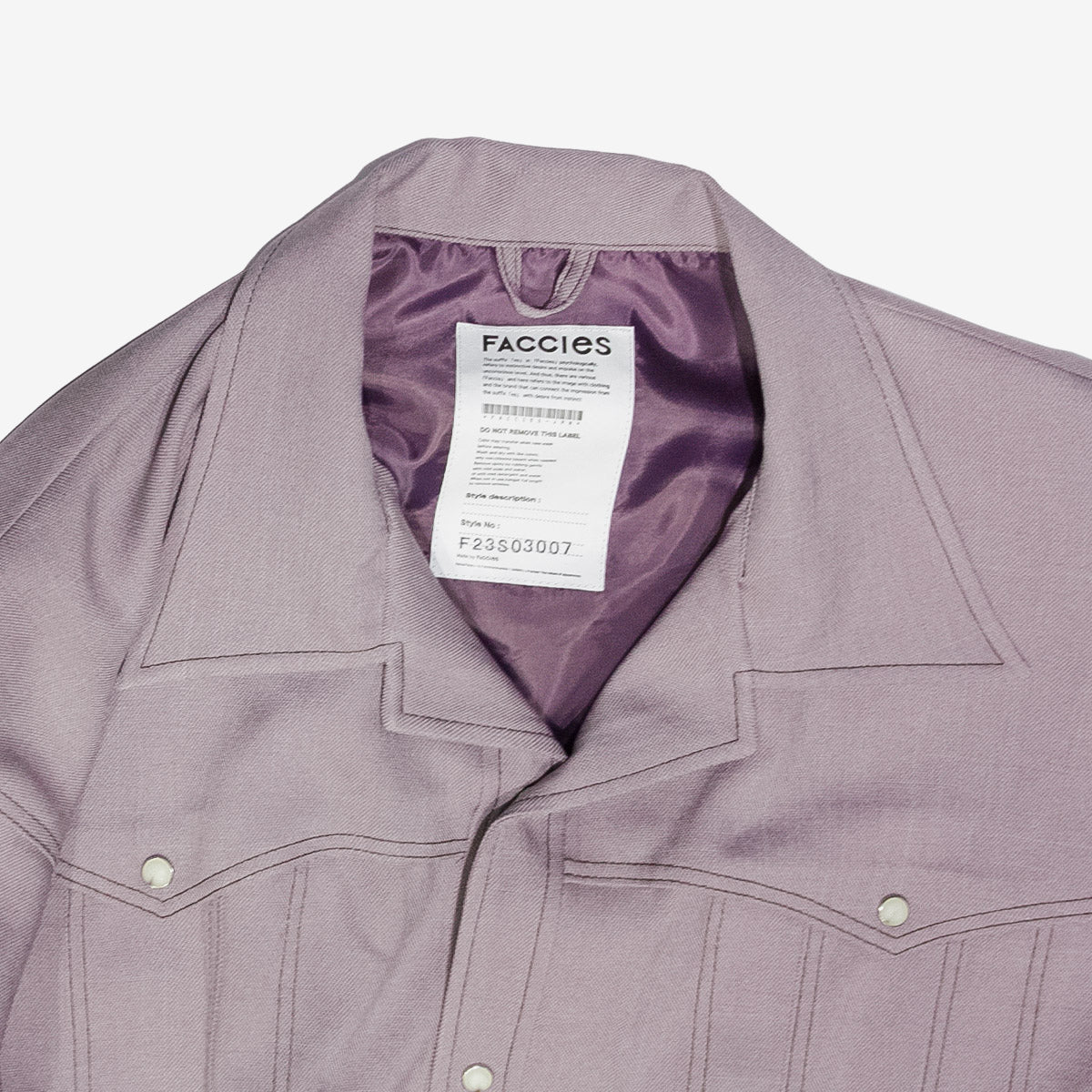 FACCIES - Wt Mix Dry Twill Sh (PURPLE) ファッチーズ ツイルシャツジャケット パープル