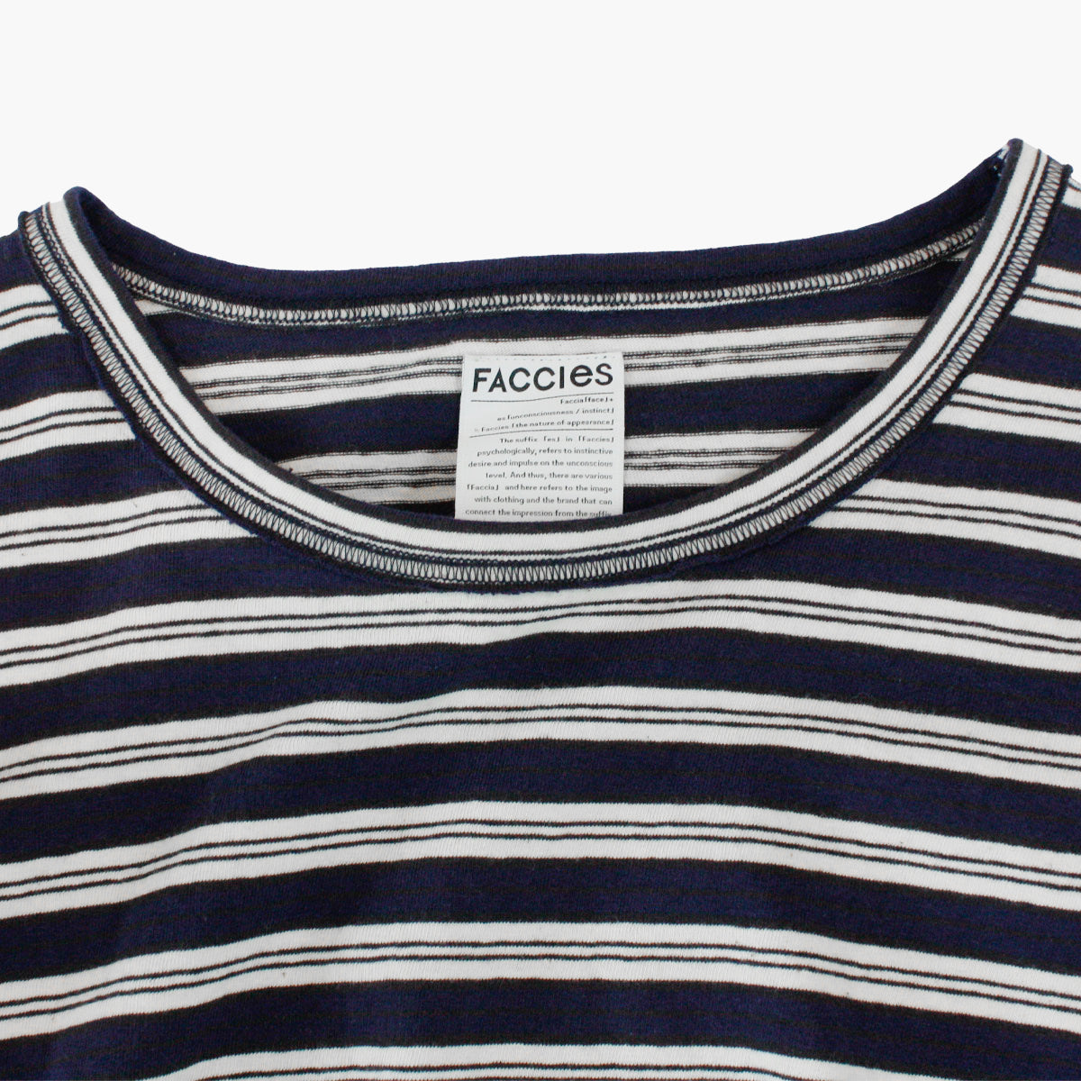 FACCIES - Vintage Elbow Cut Bd Ls (Navy) ファッチーズ ヴィンテージ エルボー ボーダーロングスリーブ ネイビー