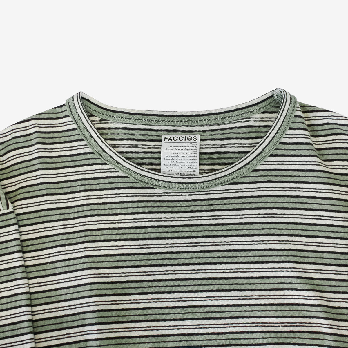 FACCIES - Vintage Elbow Cut Bd Ls (Green) ファッチーズ ヴィンテージ エルボー ボーダーロングスリーブ グリーン