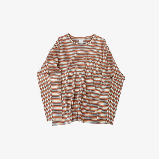 FACCIES - Vintage Elbow Cut Bd Ls (Orange) ファッチーズ ヴィンテージ エルボー ボーダーロングスリーブ オレンジ