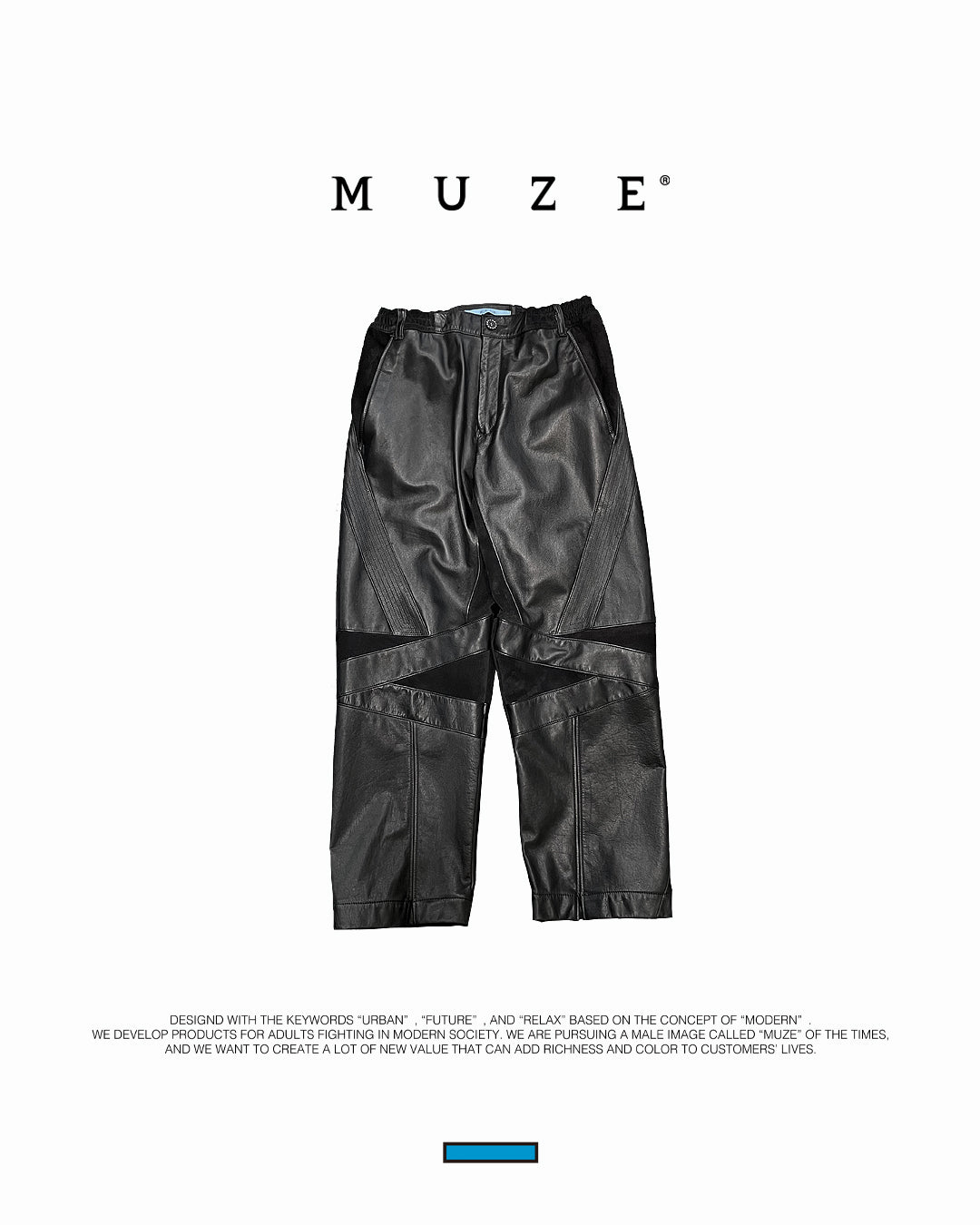 MUZE TURQUOISE LABEL - CIRCUIT WIDE LEATHER TROUSERS(BLACK)  ミューズ 2022年秋冬コレクション レザー トラウザーズ ブラック