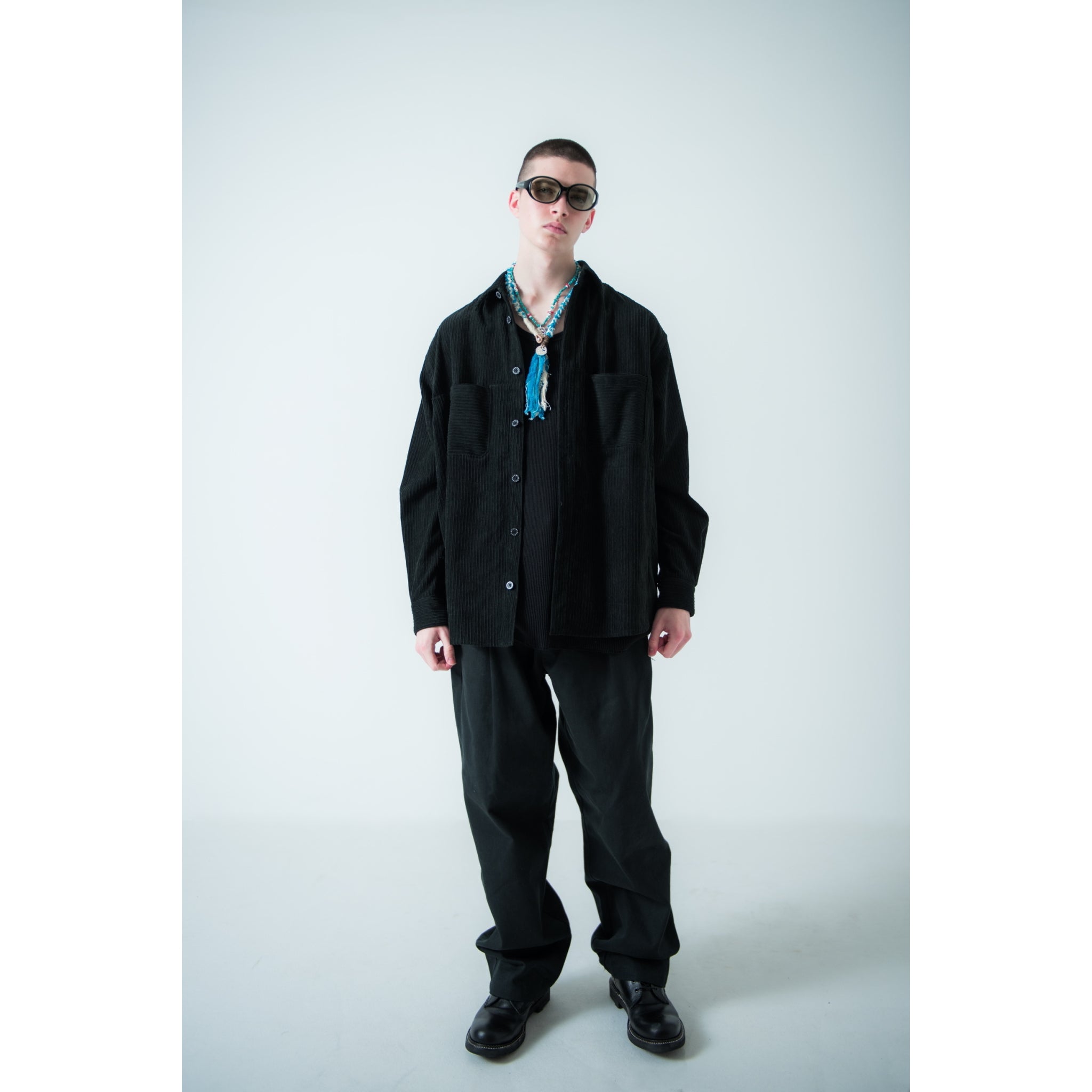 MUZE TURQUOISE LABEL - CIRCUIT WIDE DENIM TROUSERS(BLACK) ミューズ デニム トラウ –  MUZE TOKYO