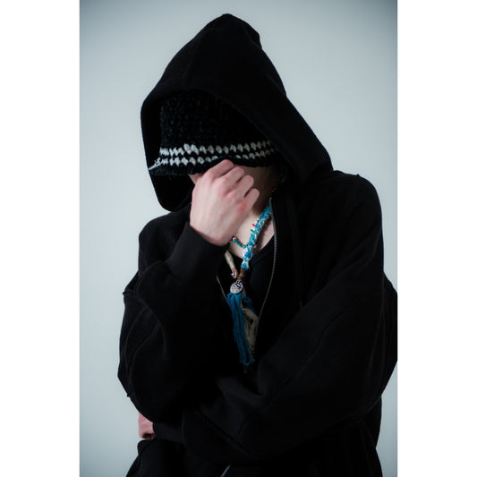 MUZE TURQUOISE LABEL - CIRCUIT RELAXED FIT ZIP-UP HOODIE(BLACK) ミューズ リラックス ジップアップ フーディー ブラック