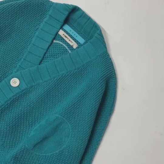 MUZE TURQUOISE LABEL× Ø【EMPTY SETT】™️ - VARSITY KNIT CARDIGAN(TURQUOIS –  MUZE TOKYO