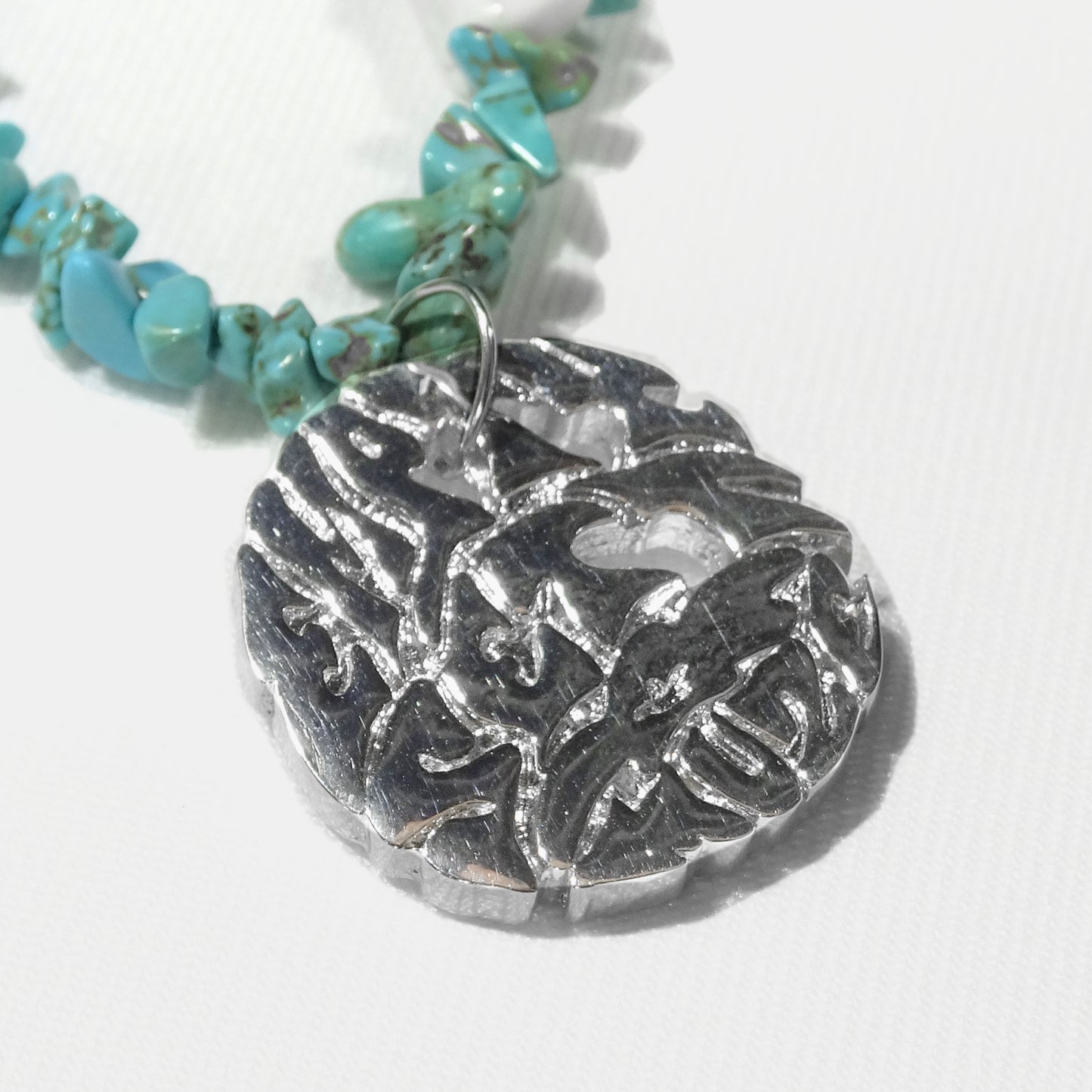 MUZE TURQUOISE LABEL× Ø【EMPTY SETT】™️ - EMBLEMATIC STONE NECKLACE (TURQUOISE) ミューズ エンプティーセット エンブレム ストーン ネックレス ターコイズ