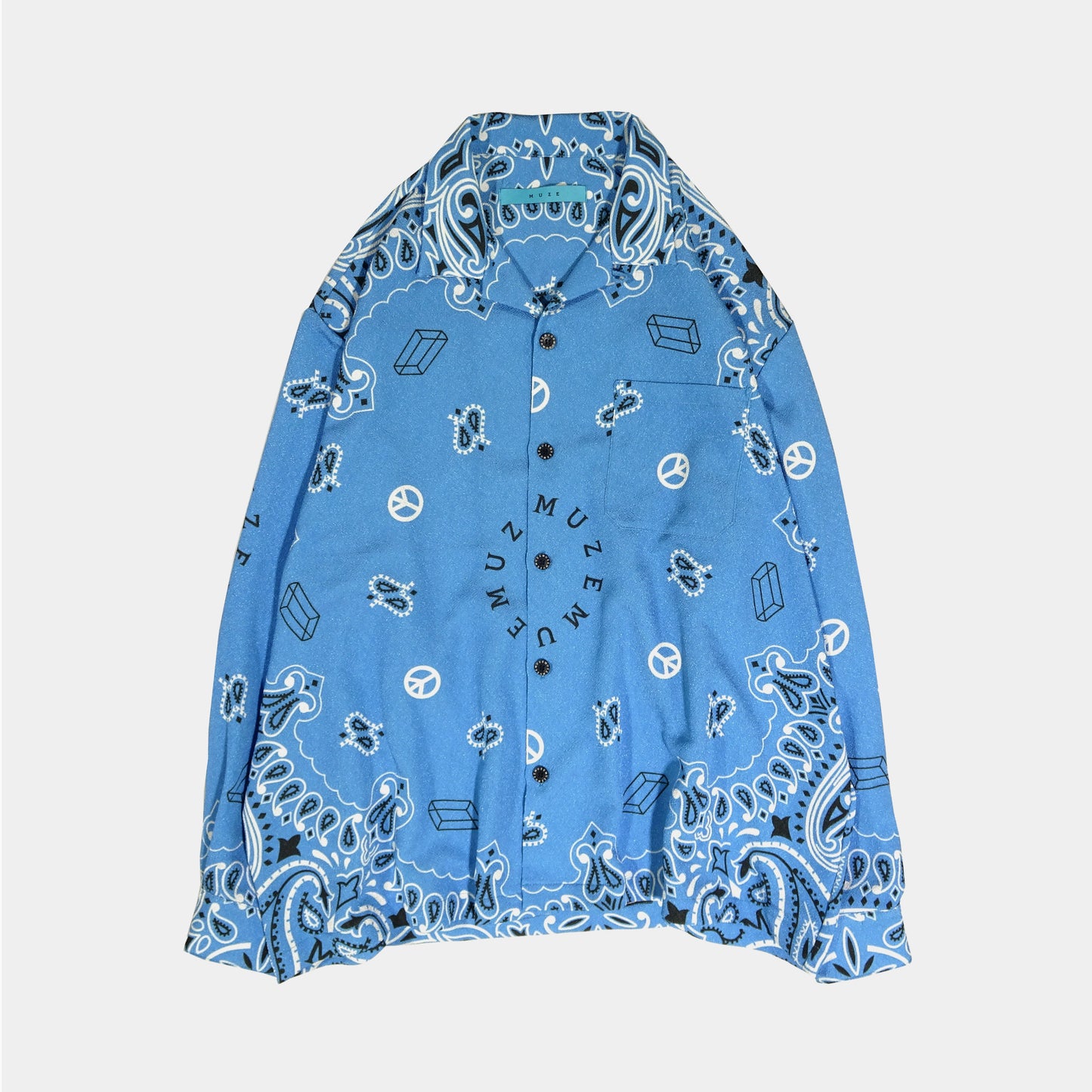 MUZE TURQUOISE LABEL -  PAISLEY LS SHIRT(TURQUOISE) ミューズ ペイズリーシャツ ターコイズ