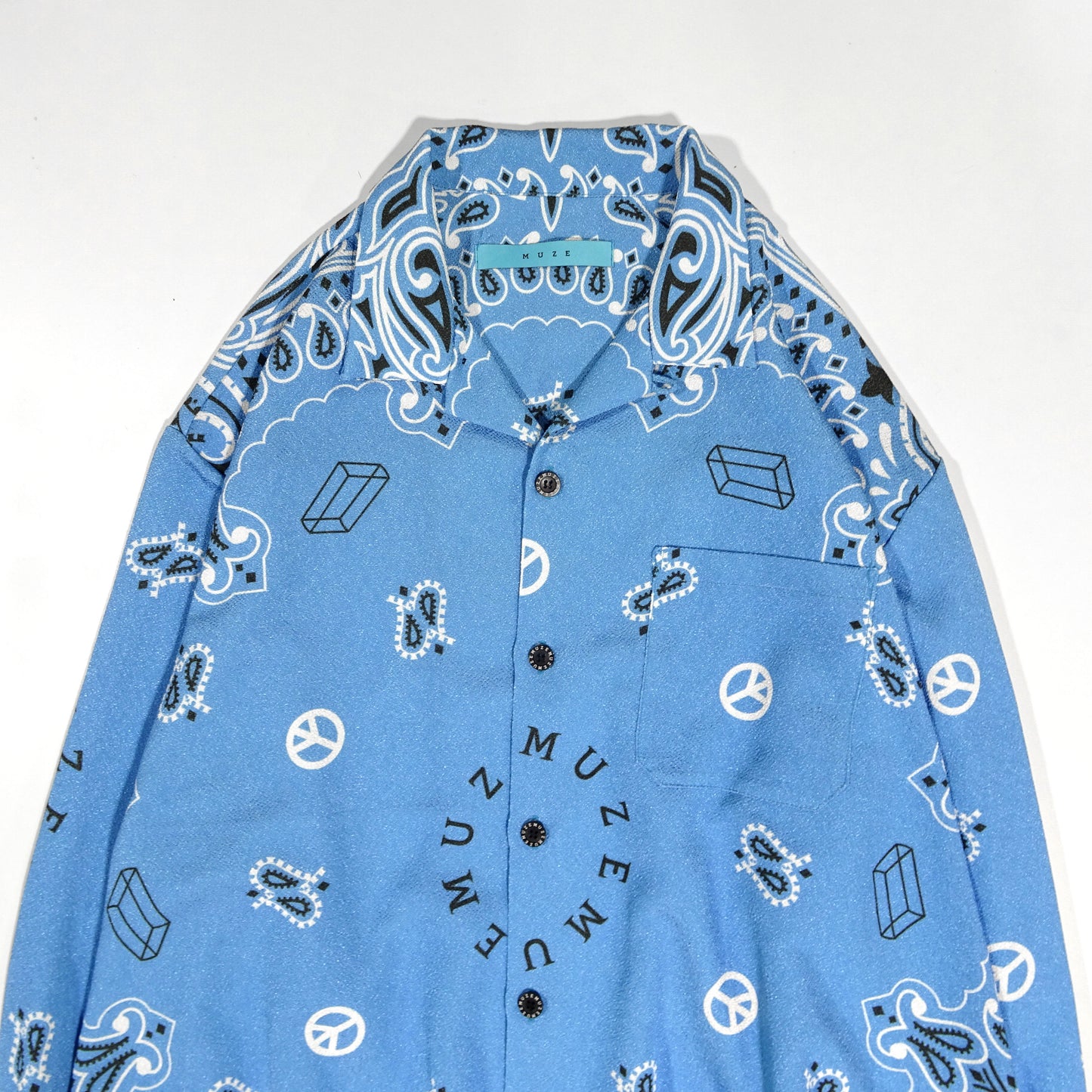 MUZE TURQUOISE LABEL -  PAISLEY LS SHIRT(TURQUOISE) ミューズ ペイズリーシャツ ターコイズ