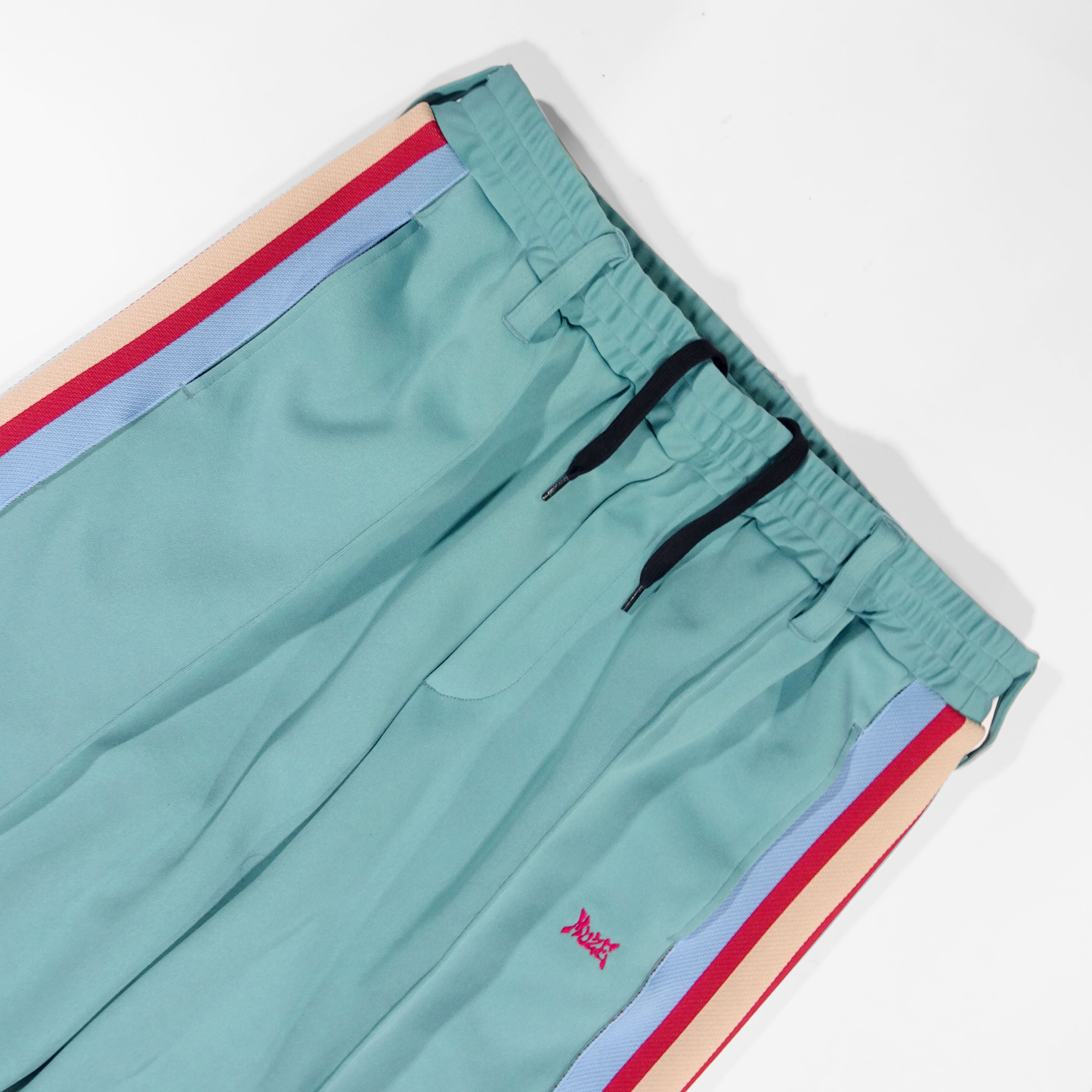 MUZE TURQUOISE LABEL - TRACK JERSEY PANTS(TURQUOISE×RED LINE) ミューズ ジャー –  MUZE TOKYO