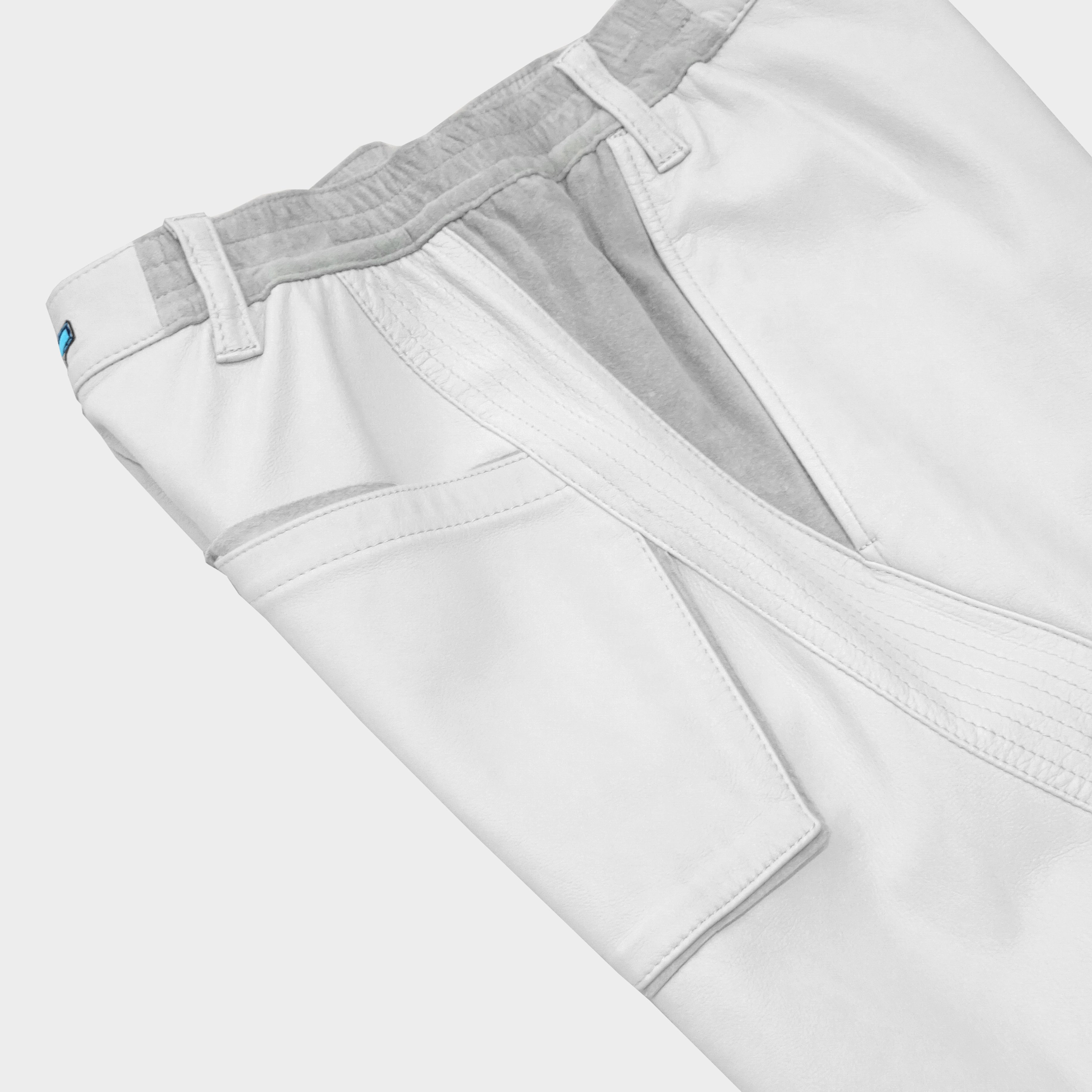 MUZE TURQUOISE LABEL - CIRCUIT WIDE LEATHER TROUSERS(OFF WHITE