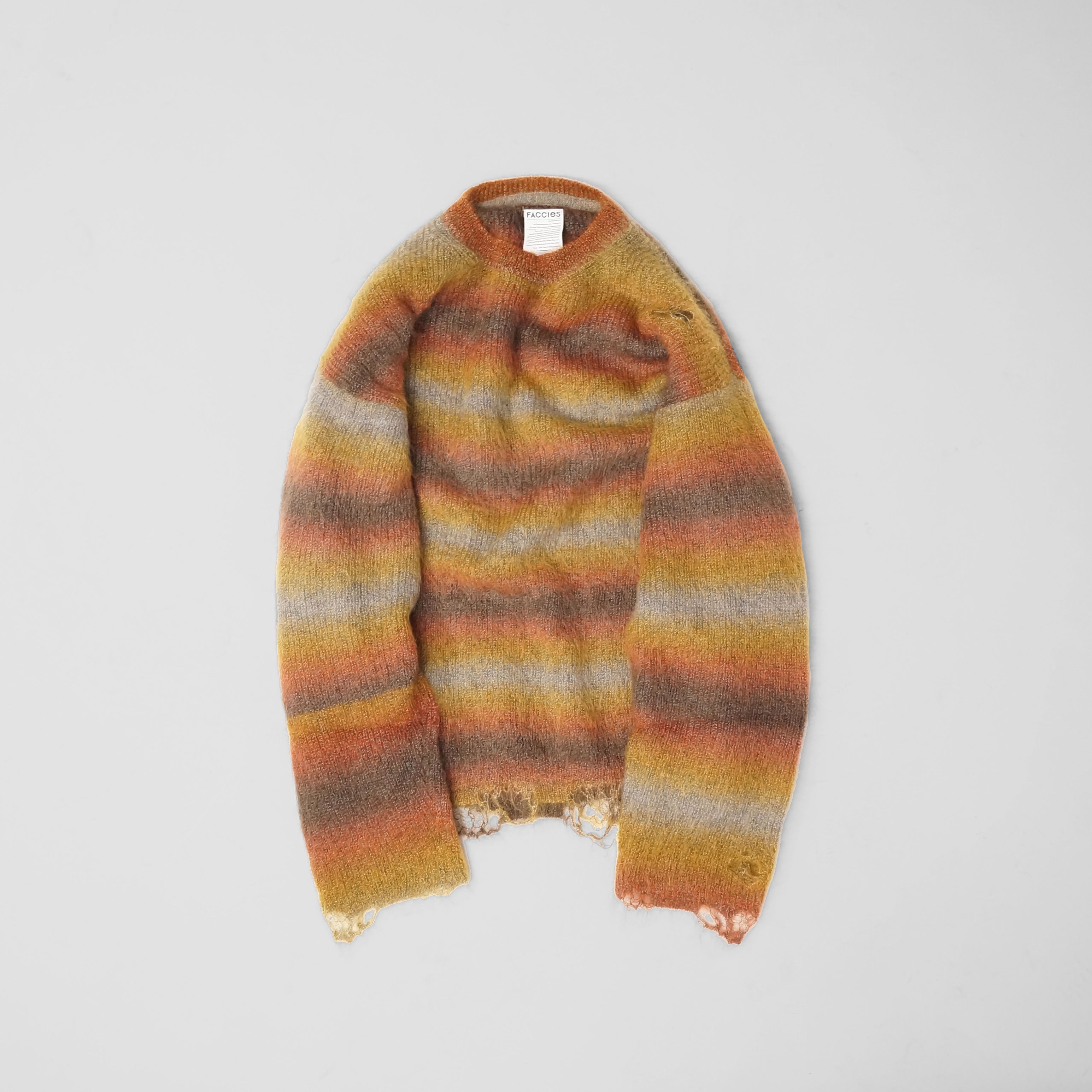 FACCIESファッチーズ / Gradation Damage Knit - トップス