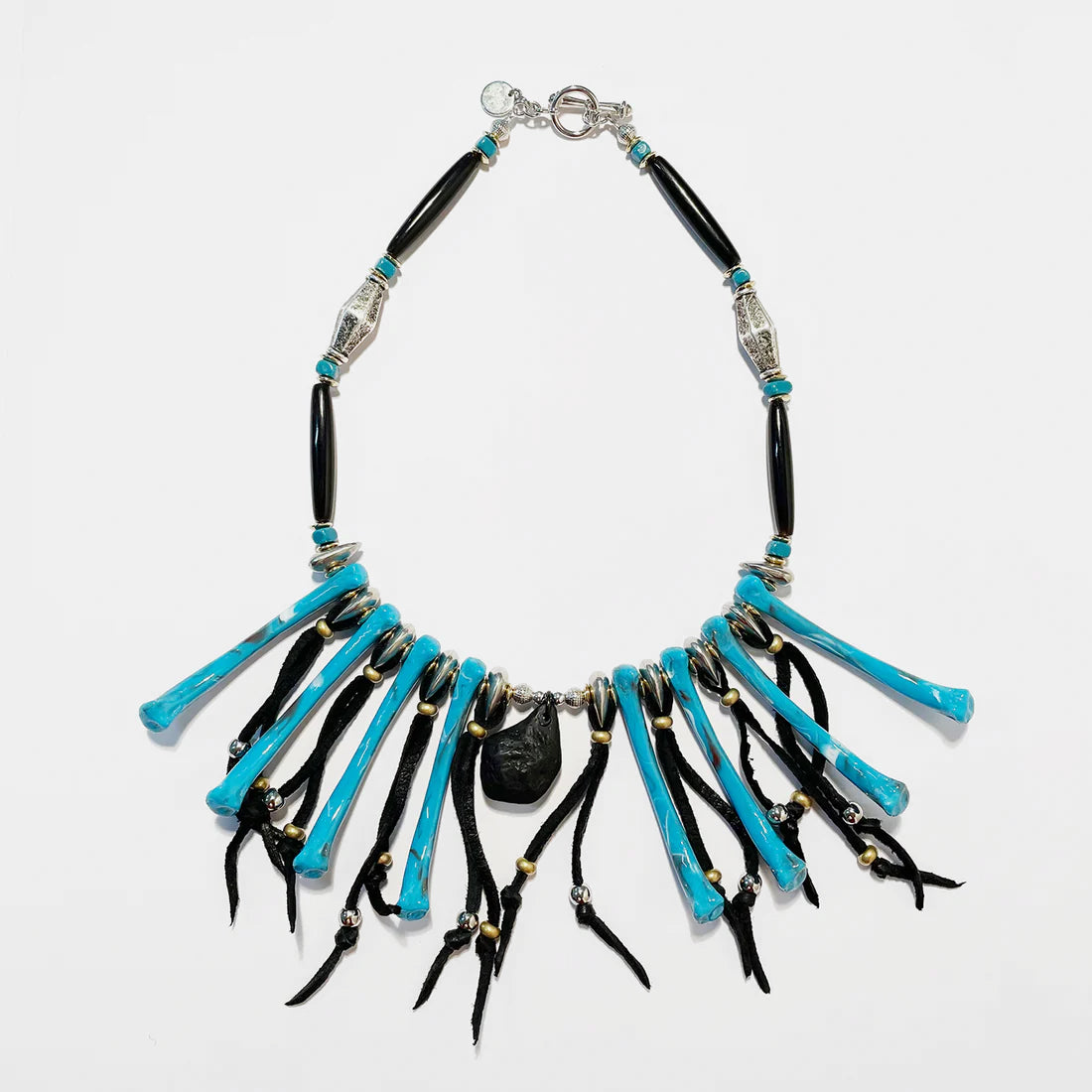 GARA - TURQUOISE BONE NECKLACE(BLACK×TURQUOISE) ガラ ネックレス 2023年春夏コレクション