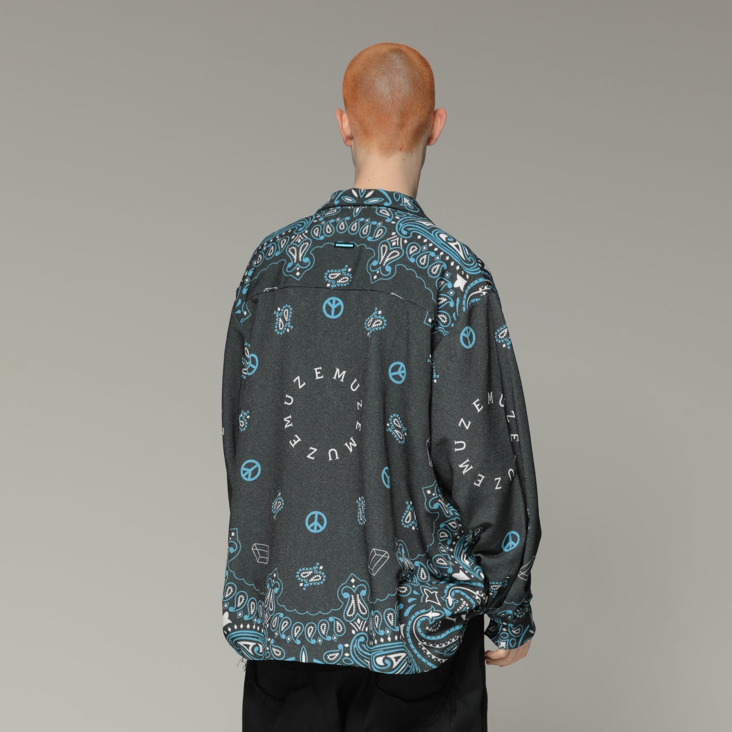 MUZE TURQUOISE LABEL -  PAISLEY LS SHIRT(BLACK) ミューズ 2023年春夏 ペイズリーシャツ ブラック