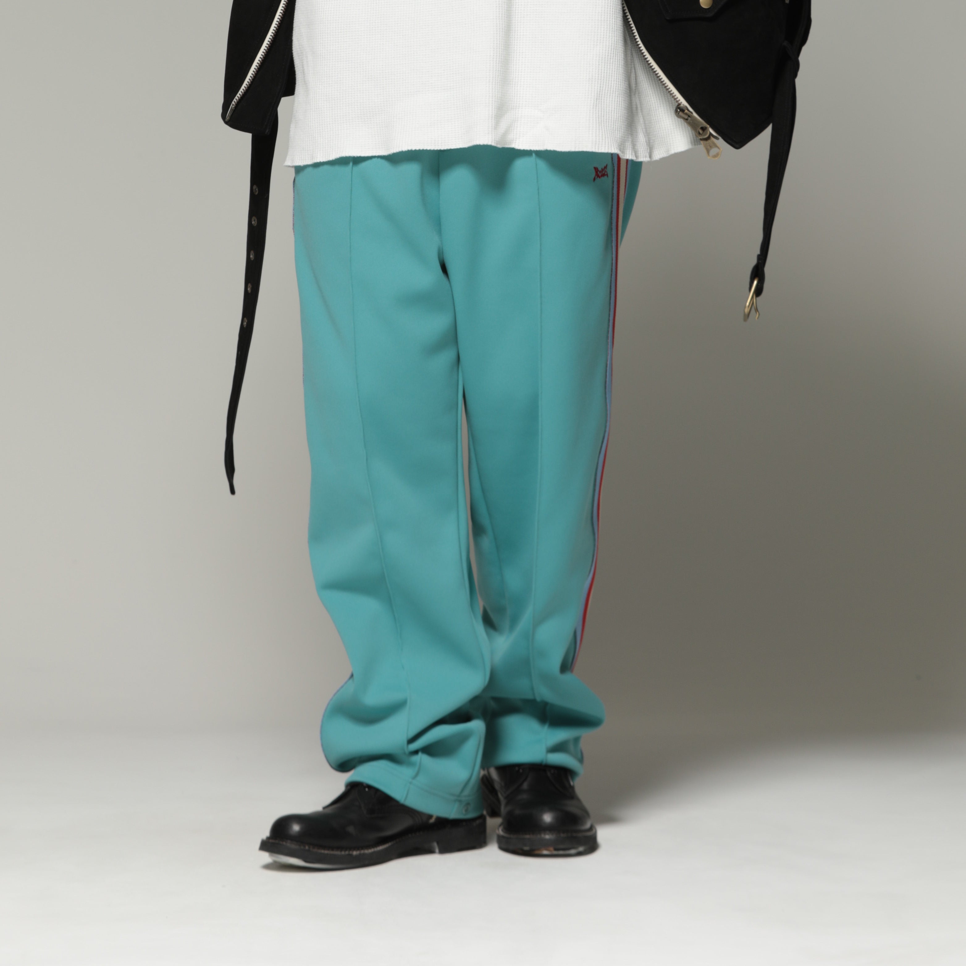 MUZE TURQUOISE LABEL   TRACK JERSEY PANTSTURQUOISE×RED LINE
