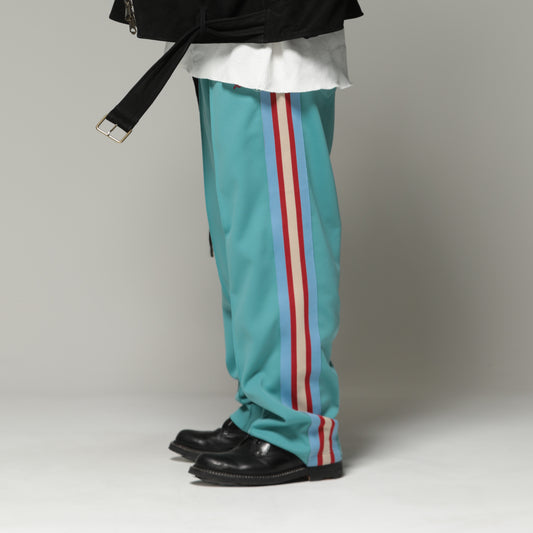 MUZE TURQUOISE LABEL - TRACK JERSEY PANTS(TURQUOISE×RED LINE) ミューズ ジャージスラックス ターコイズ