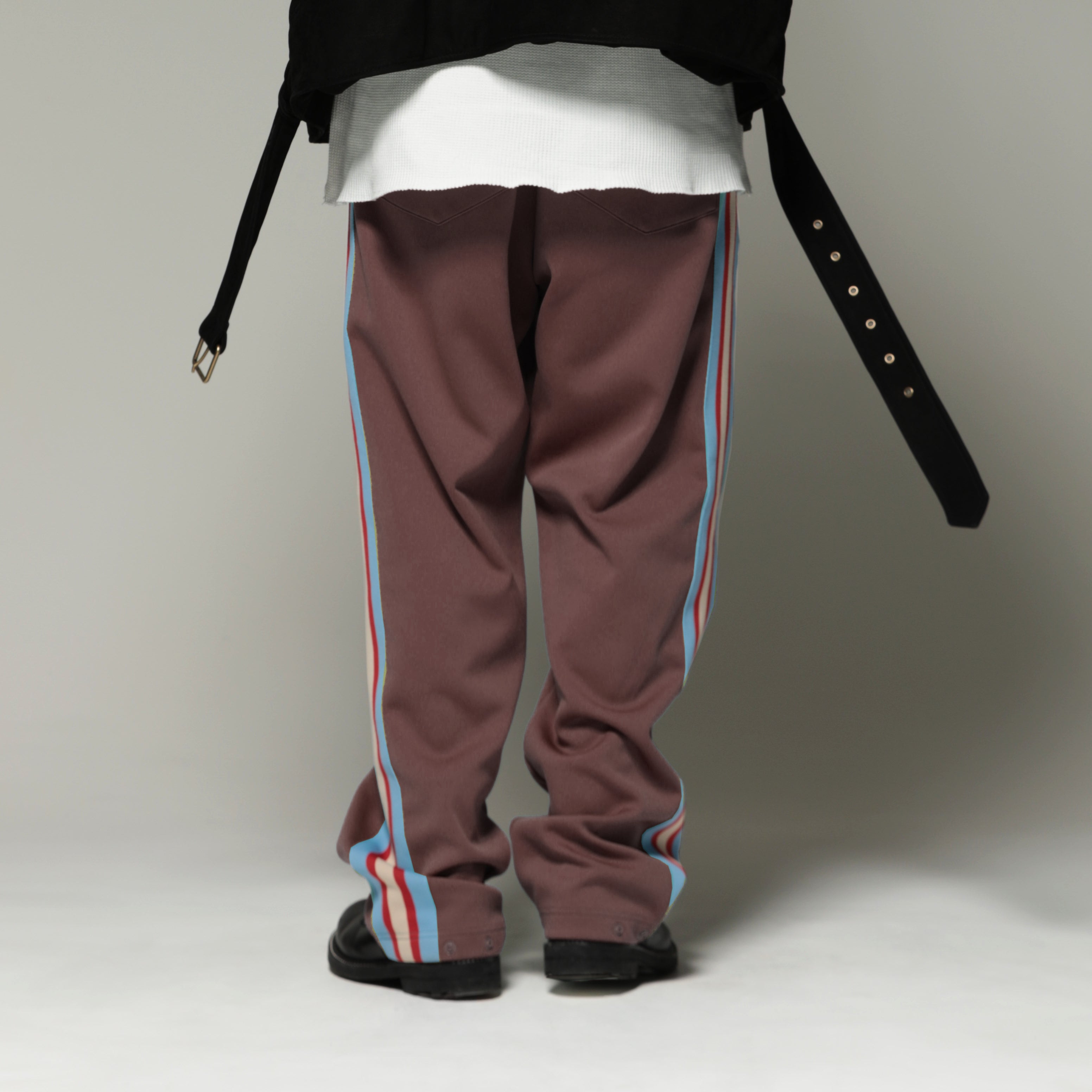 MUZE TURQUOISE LABEL - TRACK JERSEY PANTS(BROWN×RED LINE) ミューズ