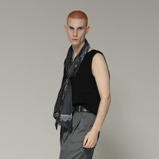 MUZE CLASSICO × ink - BANDANA SCARF(BLACK)(WHITE)(TURQUOISE) ミューズ インク 2023年春夏 バンダナスカーフ