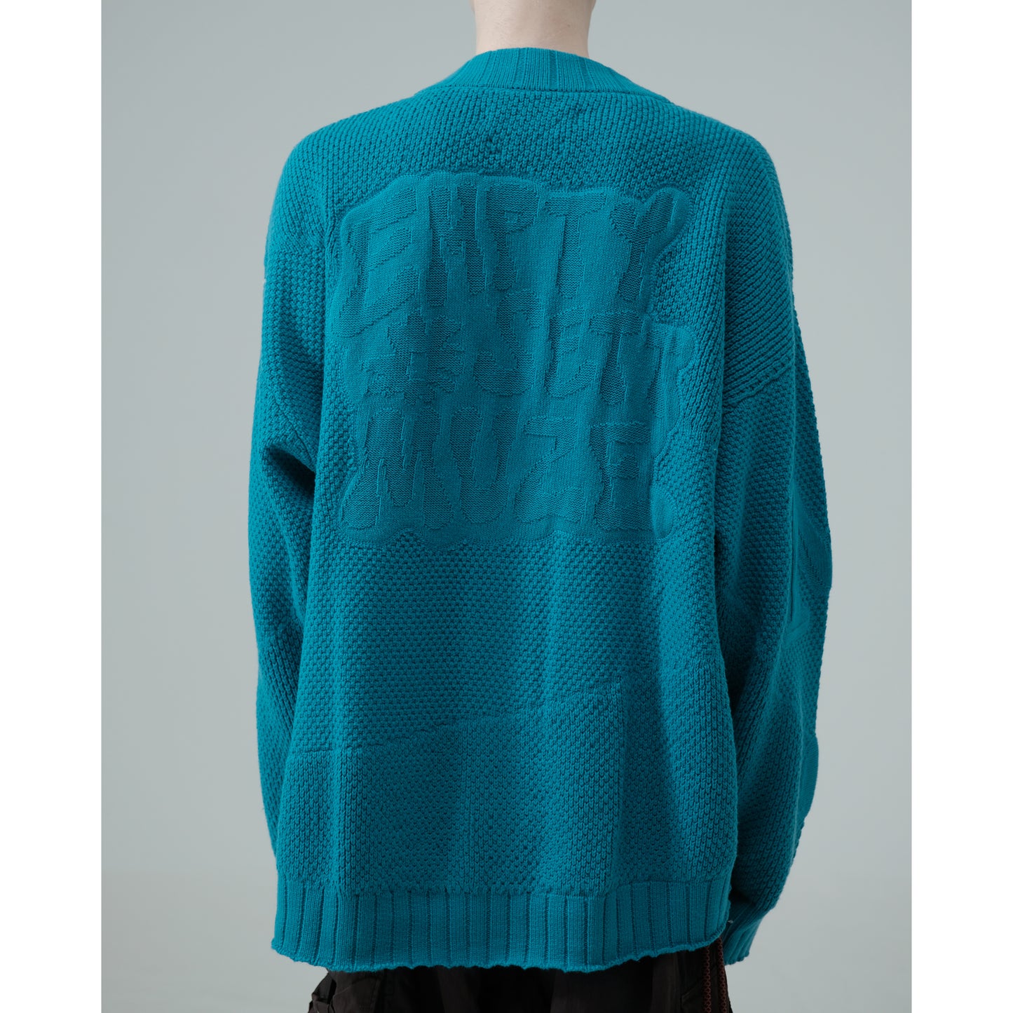 MUZE TURQUOISE LABEL× Ø【EMPTY SETT】™️ - VARSITY KNIT CARDIGAN(TURQUOISE) ミューズ エンプティーセット バーシティー ニット カーディガン ターコイズ