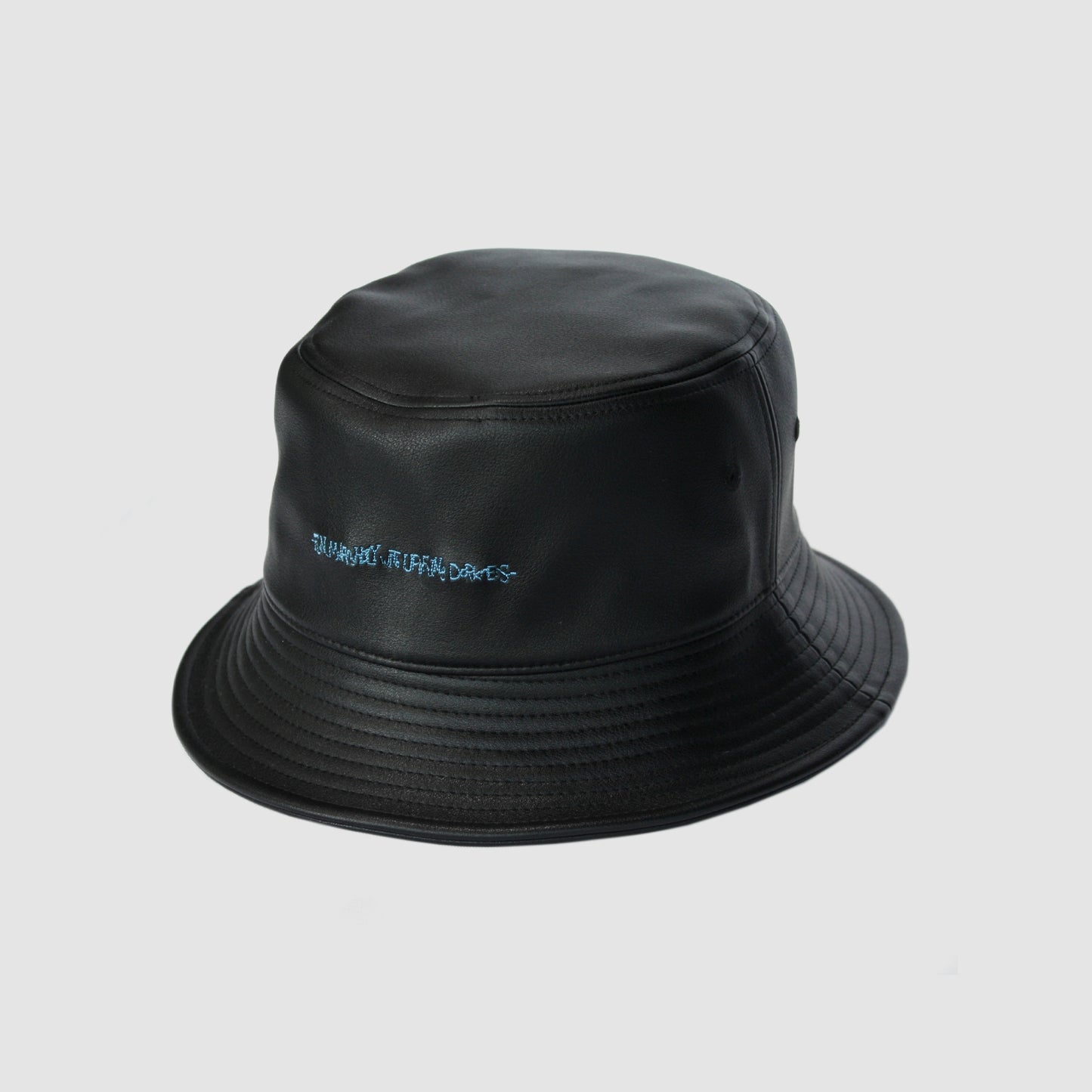 MUZE ミューズ【LOGO LEATHER BUCKET HAT】ロゴ レザー バケットハット（BLACK×TURQUOISE）