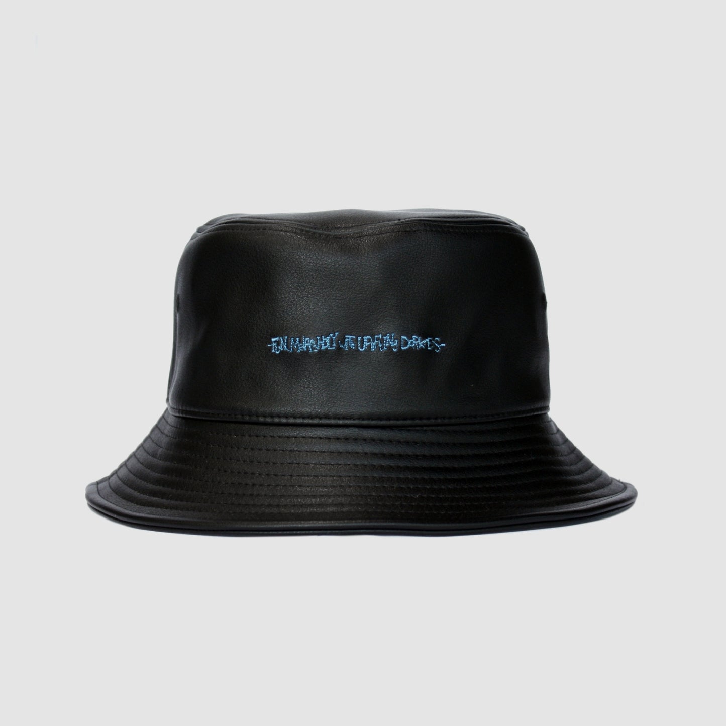 MUZE ミューズ【LOGO LEATHER BUCKET HAT】ロゴ レザー バケットハット（BLACK×TURQUOISE）