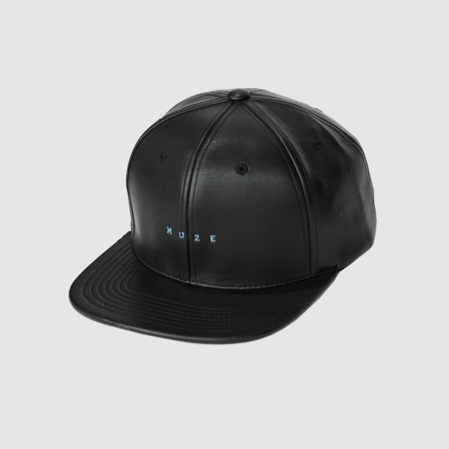 MUZE ミューズ 【LOGO LEATHER SNAPBACK CAP】ロゴ レザー スナップバック キャップ(BLACK×TURQUOISE)