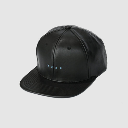 MUZE ミューズ 【LOGO LEATHER SNAPBACK CAP】ロゴ レザー スナップバック キャップ(BLACK×TURQUOISE)