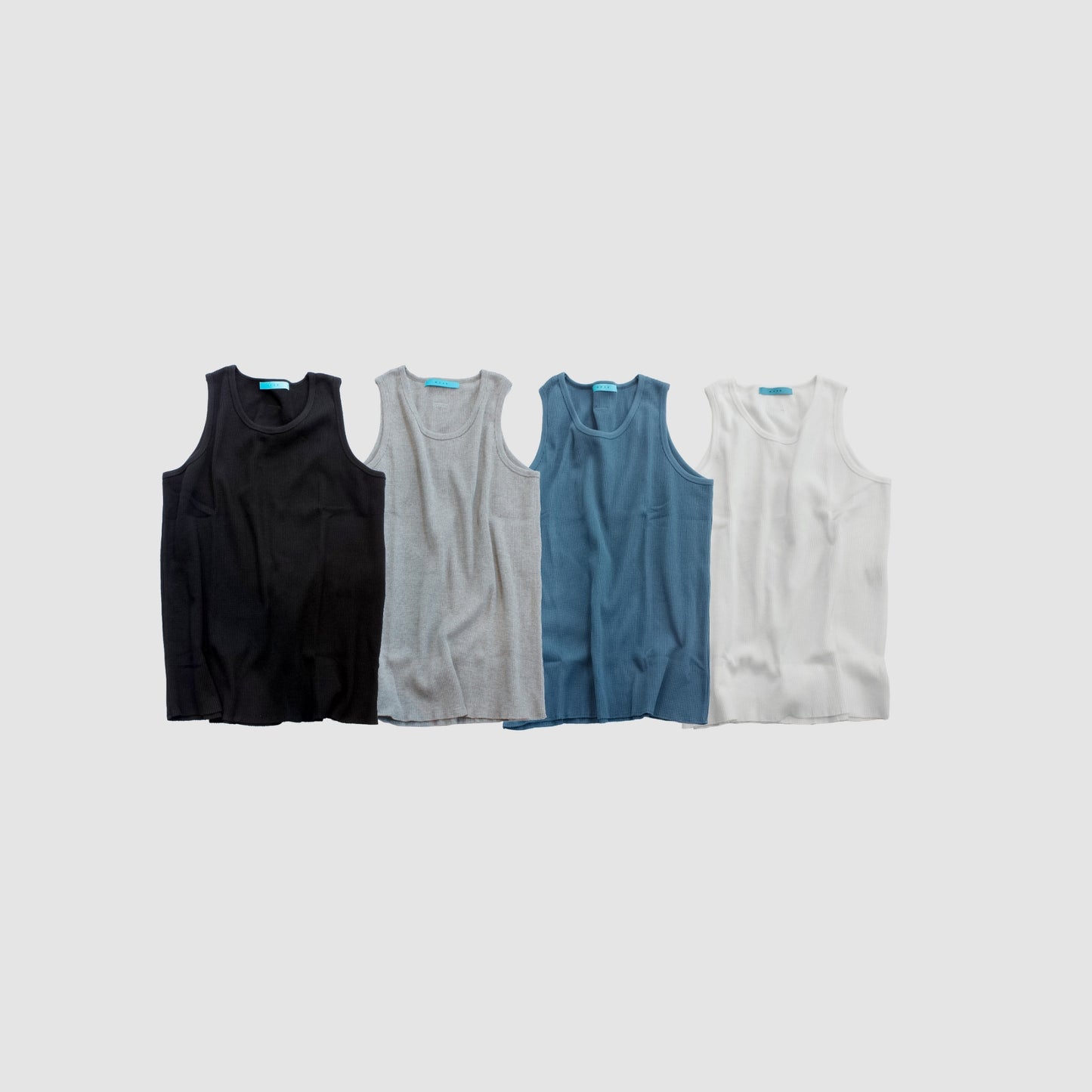 MUZE TURQUOISE LABEL - WAFFLE TANK TOP（WHITE)ミューズ 2022年秋冬 ワッフル タンクトップ ホワイト